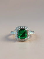 Saloni Ring(Silver Green Stone)
