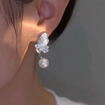 Light Luxury Butterfly Pearl Earrings