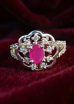 Aradhya Ring(Silver Pink Stone)