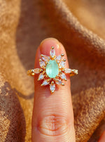 Antara Ring (Golden Pale Turquoise Stone)
