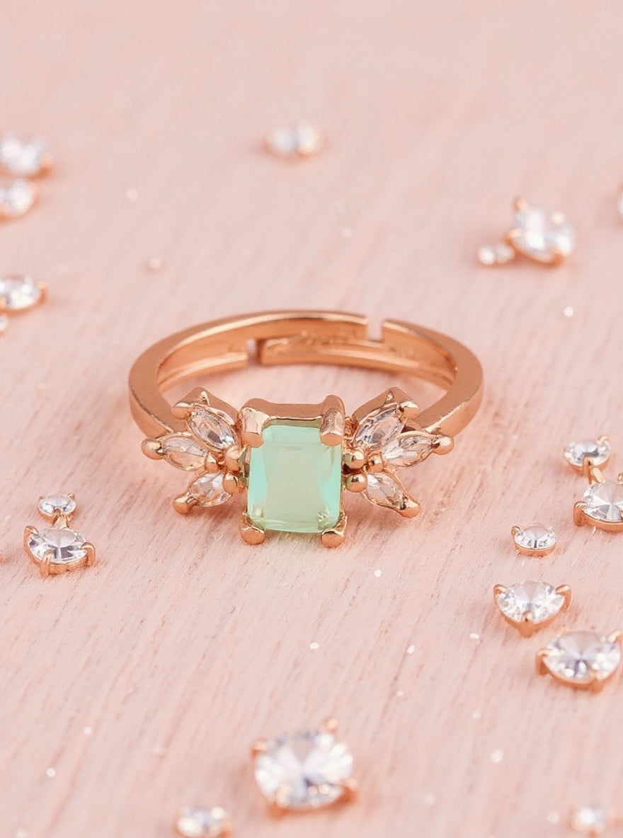 Vibha Ring (GoldenPale Turquoise Stone)