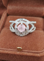 Aavina Ring (Silver light Pink Stone)