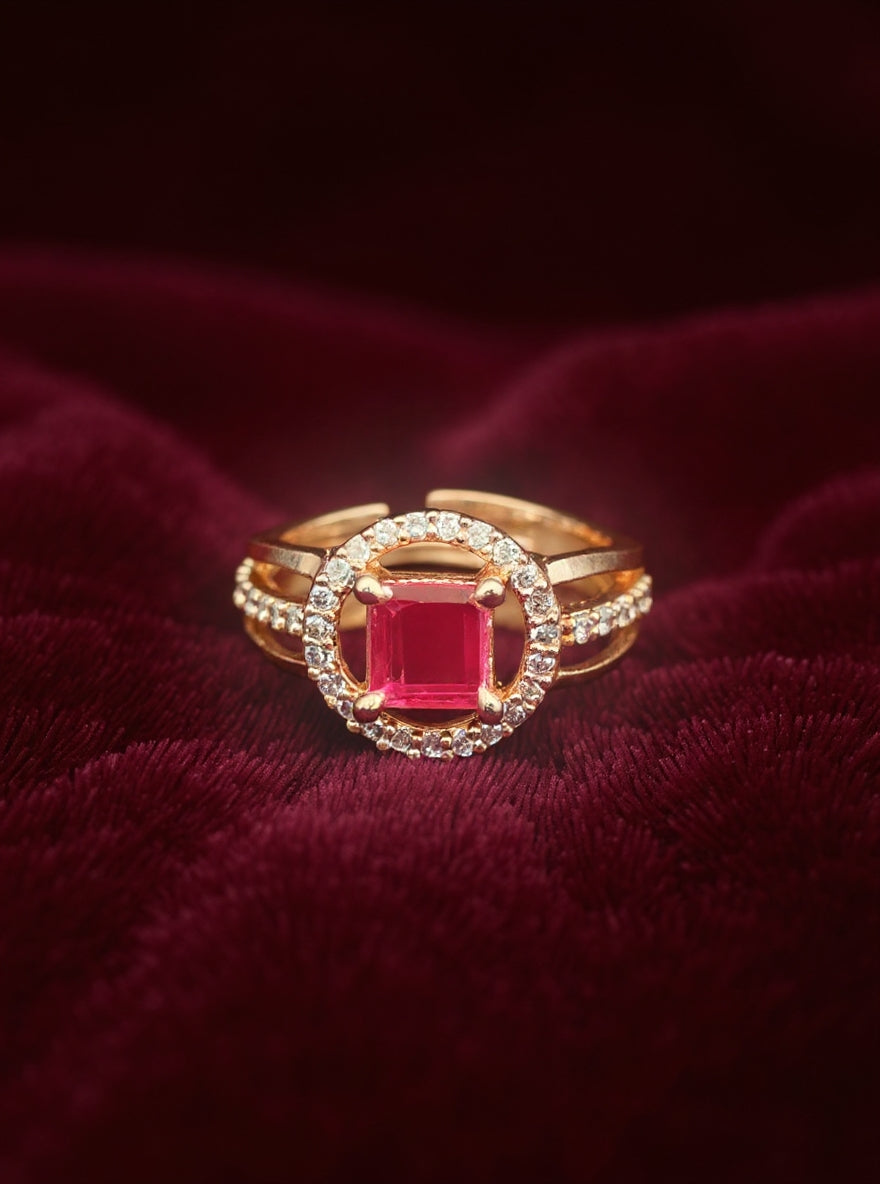Komal Ring (Golden Pink Stone)