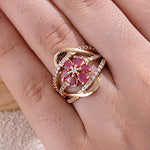 Saanvika Rings ( Golden Pink Stone)