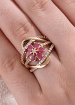 🎁 Saanvika Ring (Ruby Stone) - Free Size