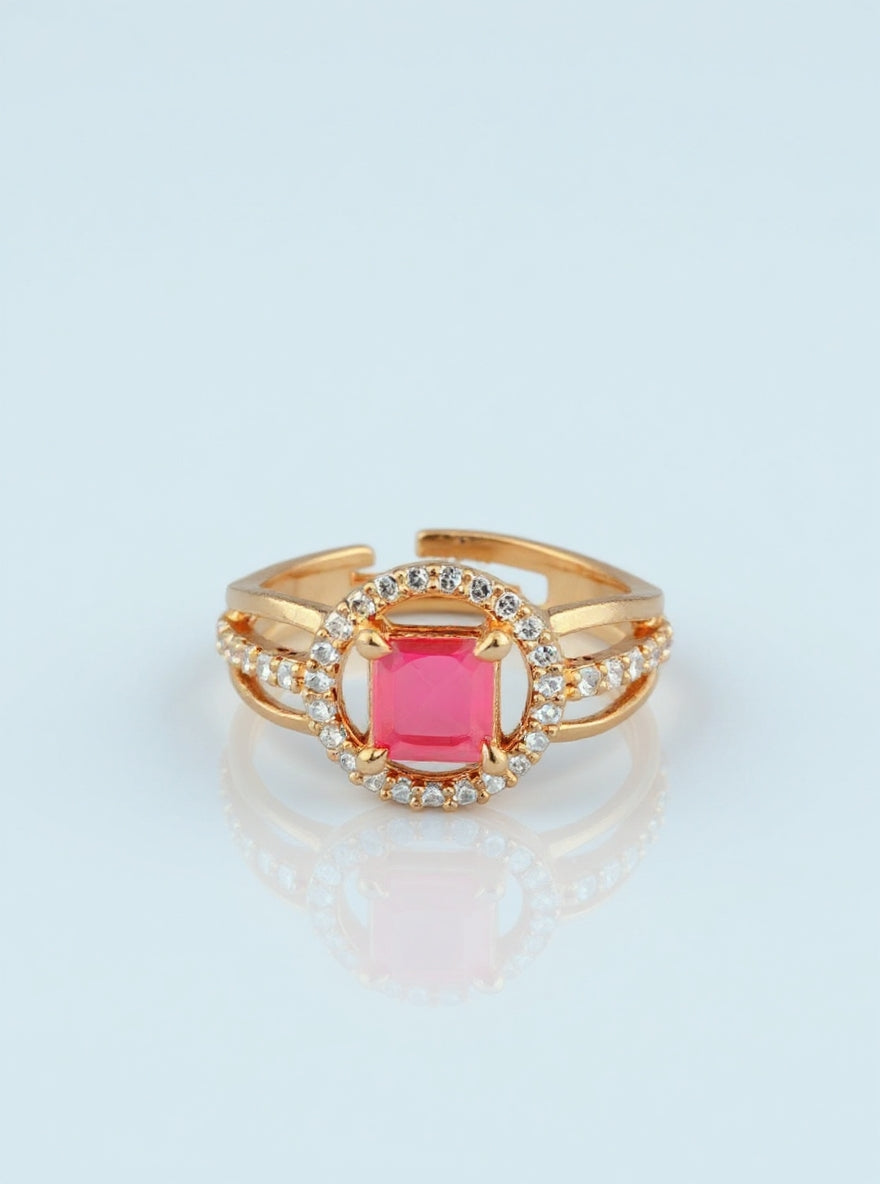 Komal Ring (Golden Pink Stone)