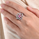Asmita Ring (Silver pink stone)