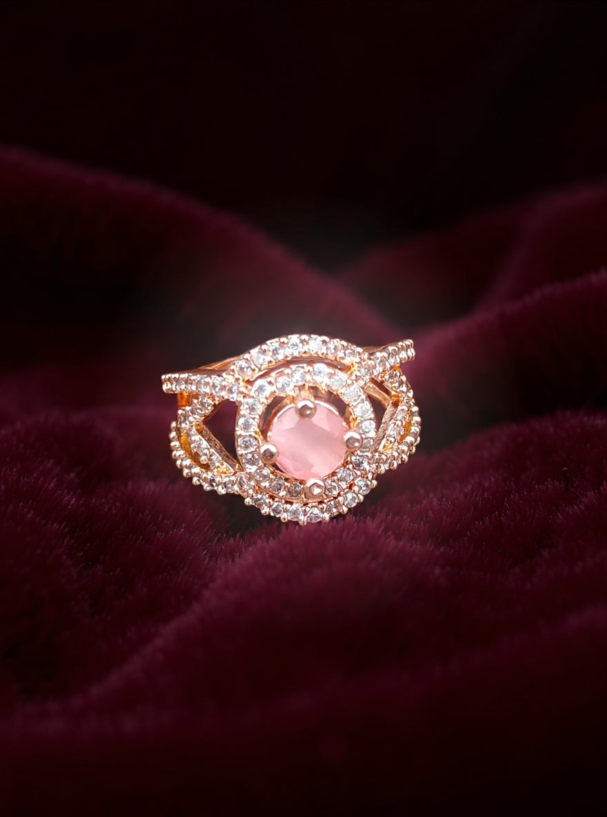 Dakshata Rng (Golden Light Pink Stone)