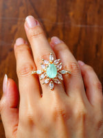 Antara Ring (Golden Pale Turquoise Stone)