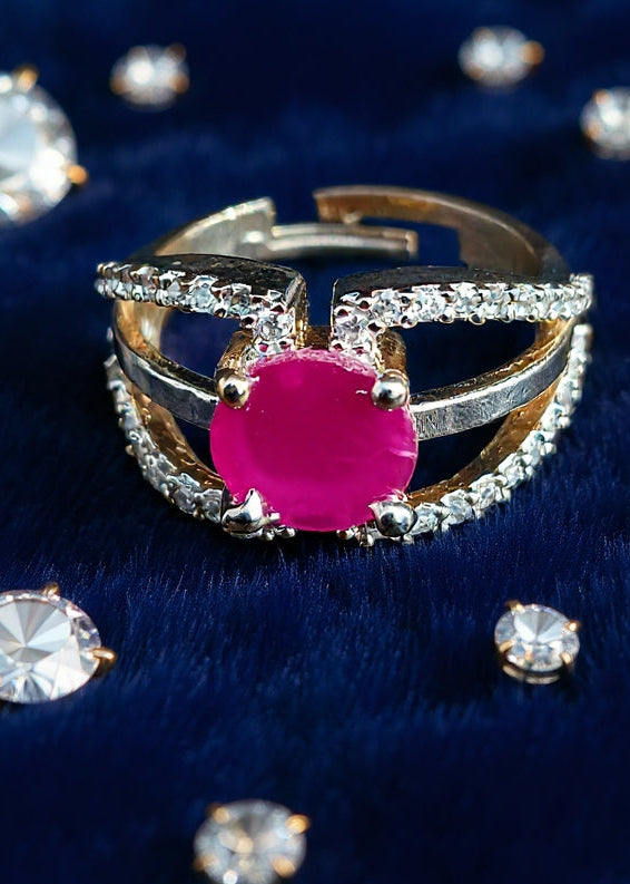 Lily Ring (Silver Pink Stone)