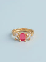 Urmika Ring (Golden pink stone)