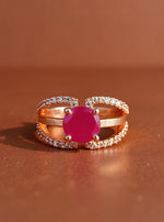 Navisha Ring(Golden Pink Stone)
