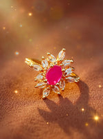Eeshmita Ring(Golden Pink Stone)