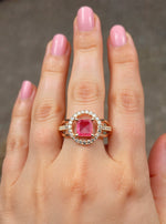 Komal Ring (Golden Pink Stone)