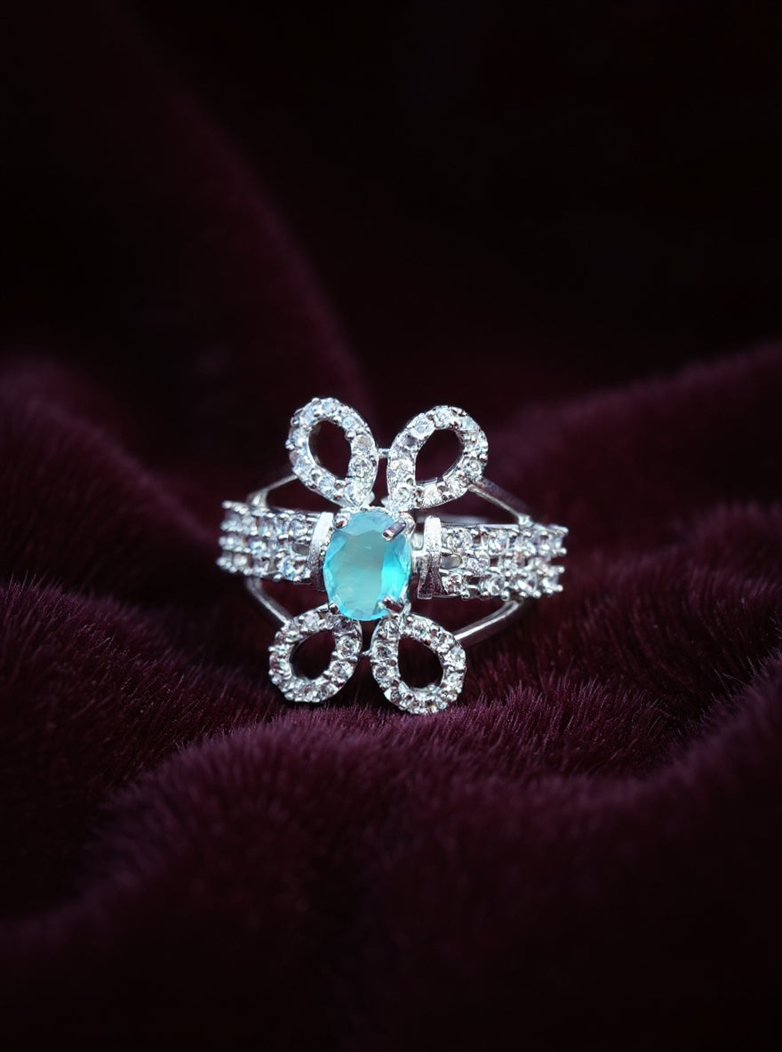 Nilakshi Ring ( Silver Pale Turquoise Stone)