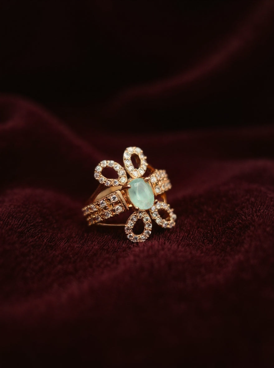 Naira Ring (Golden Pale Turquoise)