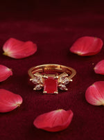 Urmika Ring (Golden pink stone)