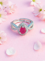 Aivika Ring(Silver Pink Stone)