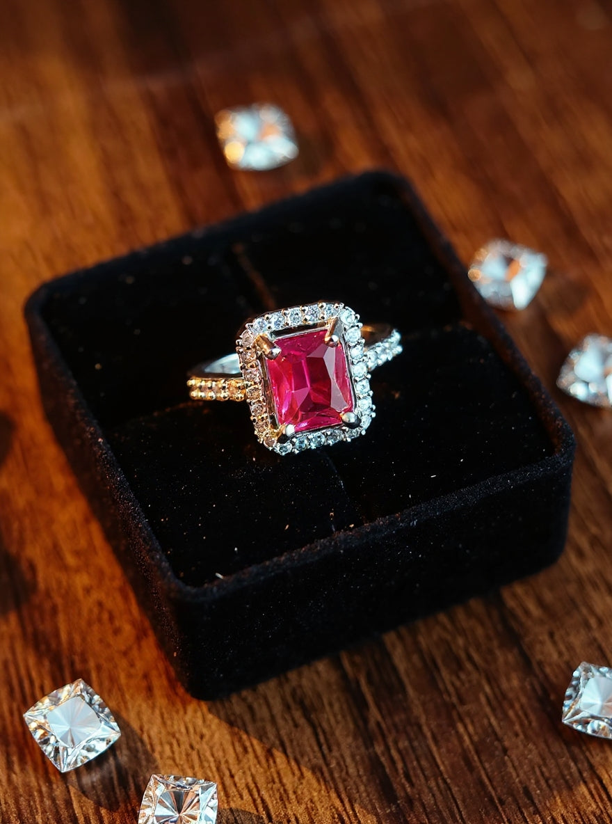 Alfiya Ring (Silver pink stone)