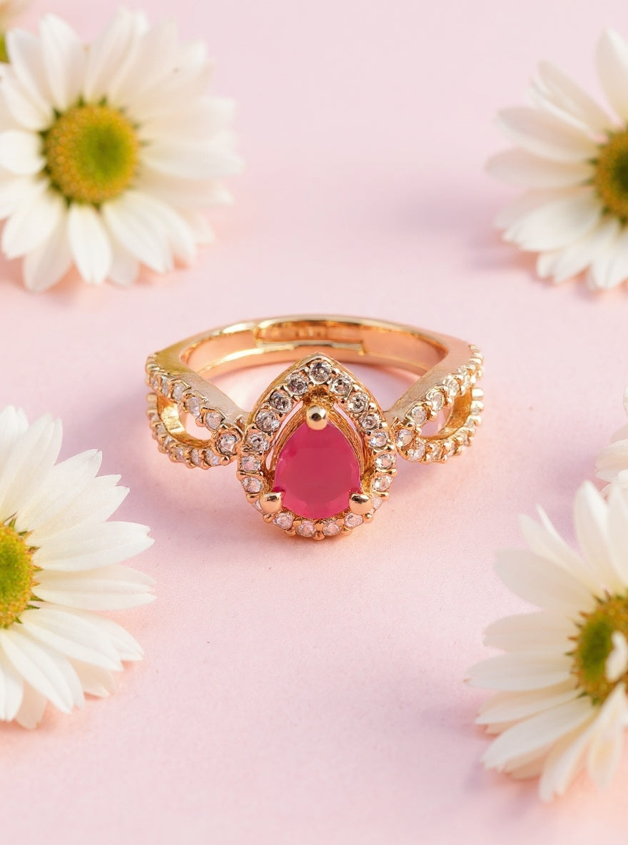 Heer Ring (Goden Pink Stone)