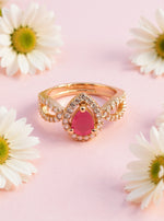 Heer Ring (Goden Pink Stone)