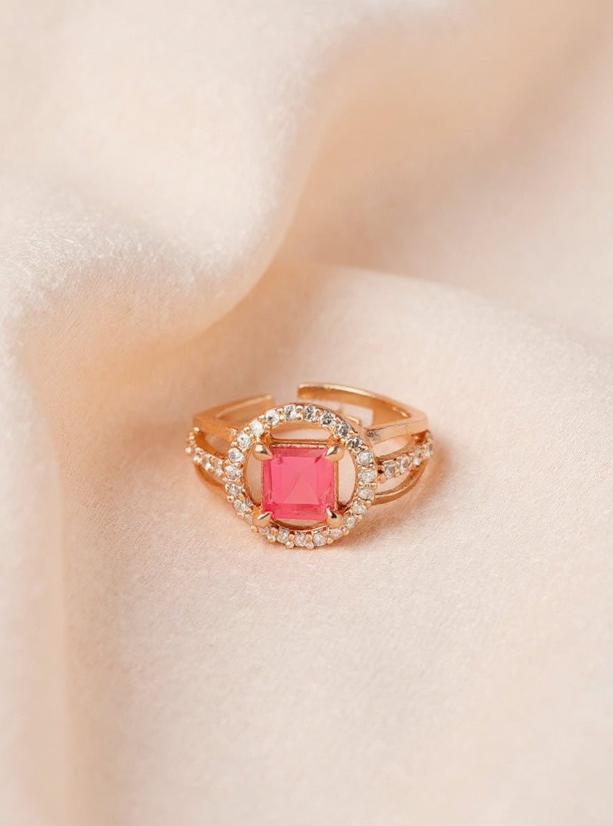 Komal Ring (Golden Pink Stone)