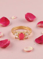 Urmika Ring (Golden pink stone)