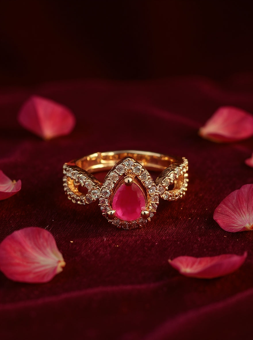 Heer Ring (Goden Pink Stone)