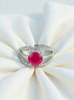Lily Ring (Silver Pink Stone)