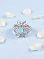 Nilakshi Ring ( Silver Pale Turquoise Stone)