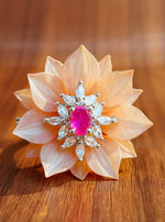 Punam Ring(Silver Pink Stone)