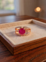 Navisha Ring(Golden Pink Stone)