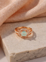 Alisha Ring(GoldenPale Turquoise Stone)