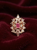 Aashna Ring (Golden Pink Stone)