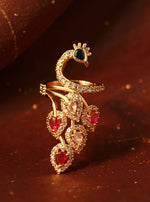 Pihu Ring (Golden Pink Stone)