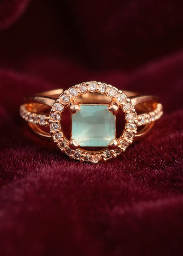 Alisha Ring(GoldenPale Turquoise Stone)