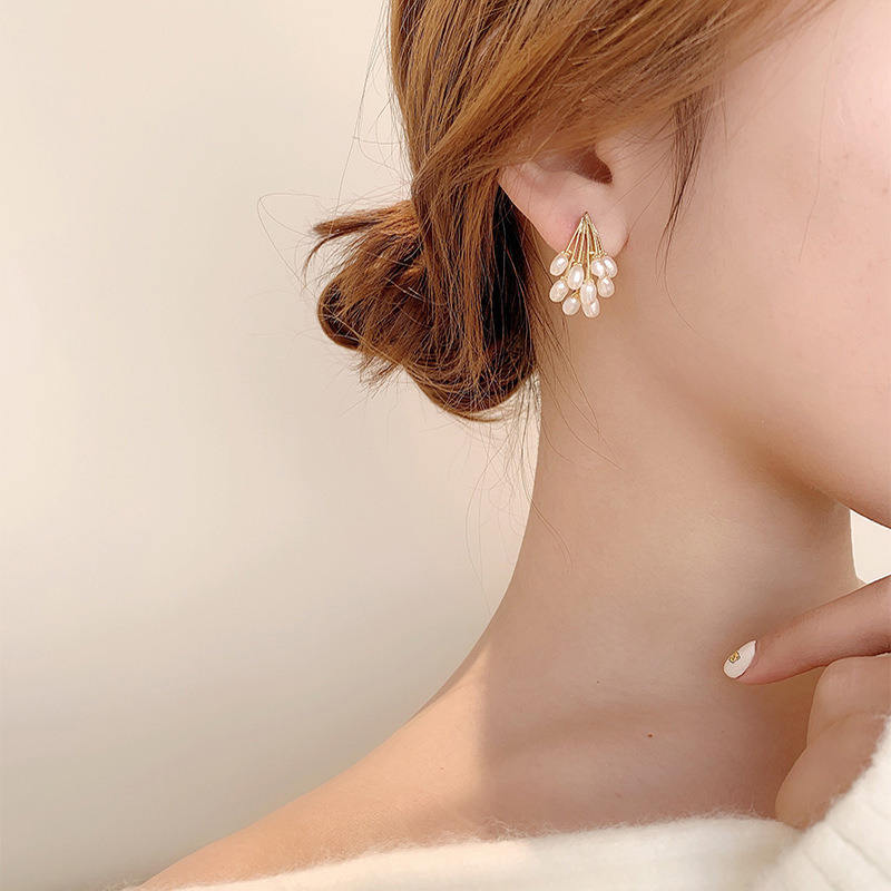 Korean Earrings Pearl Jhumki Look