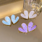 Heart-Shaped Marble Effect Stud