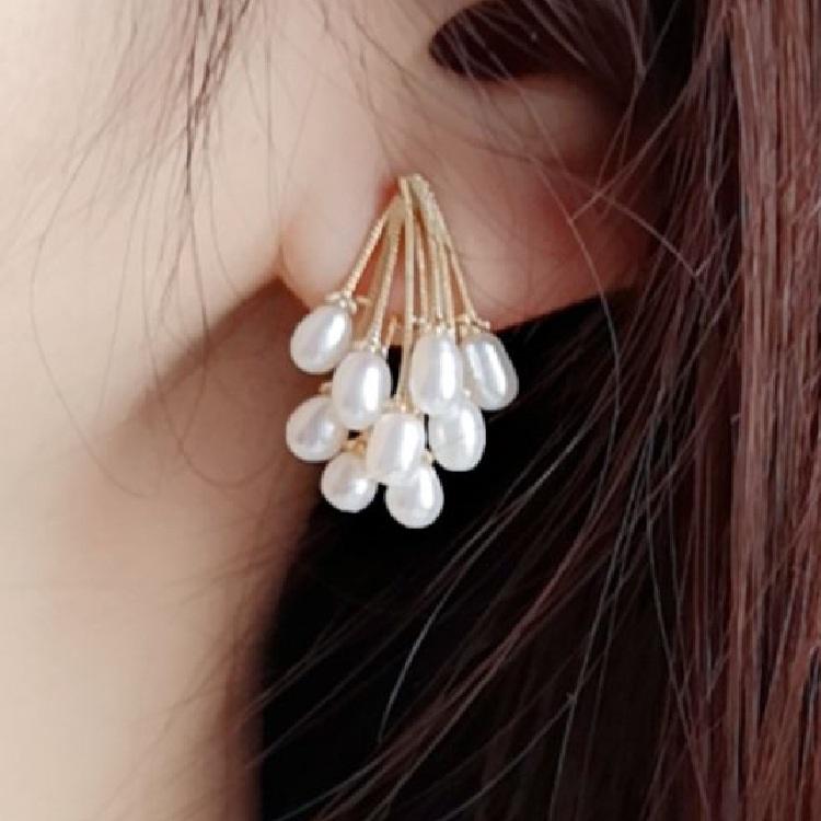 Korean Earrings Pearl Jhumki Look