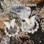 Butterfly Hoop Pearl Earrings