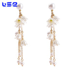 Korean Lily Flower Drop Earrings