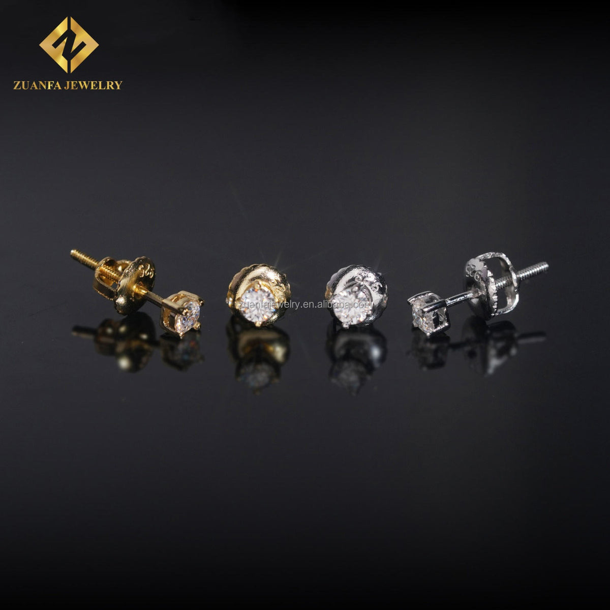 Korean Gold Silver Stud Earrings