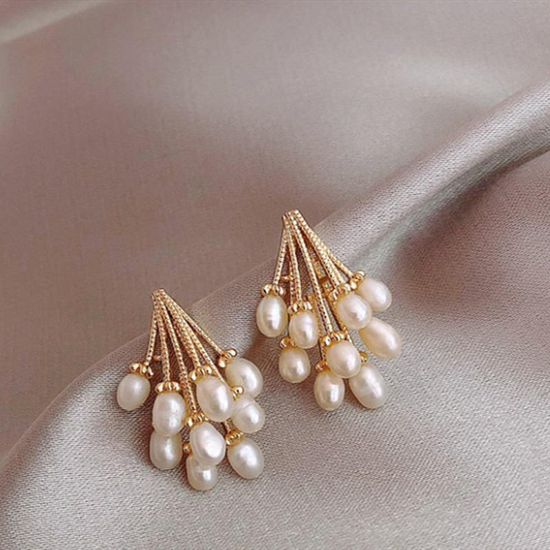 Korean Earrings Pearl Jhumki Look