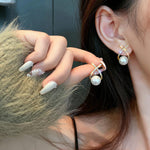 Trendy Cross Pearl Fashion Korean Earrings