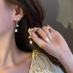 Gold-Plated Beautiful Korean Bow Tie themed Earrings