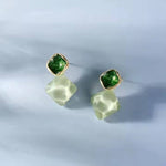 Green Crystal Drop Korean Trend Earrings