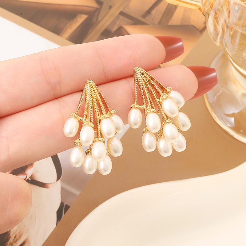 Korean Earrings Pearl Jhumki Look