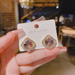 Korean pink pearl stone Earrings