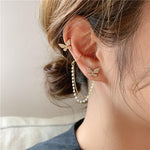 Pearl Rhinestone Butterfly Stud Earring