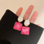 Gold White,Pink Earrings for women's